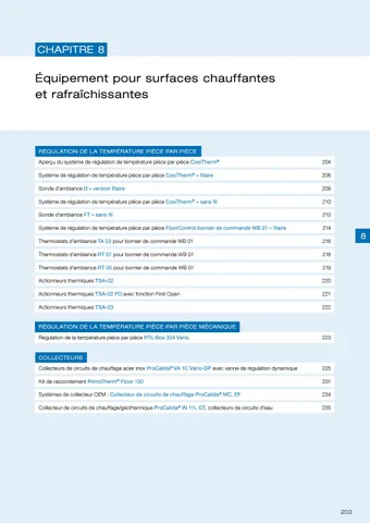 Équipement pour surfaces chauffantes et rafraîchissantes