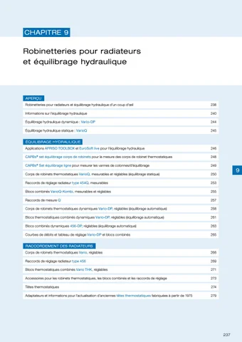Robinetteries pour radiateurs et équilibrage hydraulique
