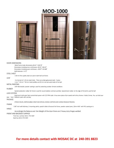 The 室外 Steel Frame Entry Door- 室外 or 室内