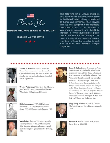 Tribute to Members Who Have Served in the Military 2024