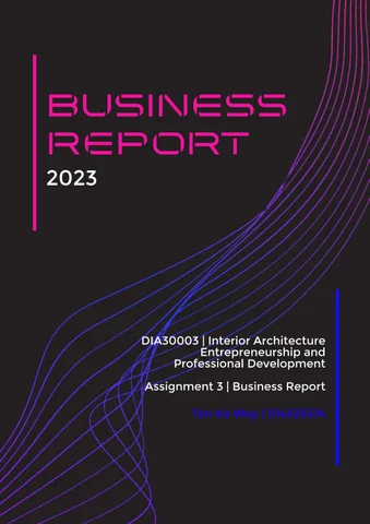 Business Report | DIA 30003 Assignment 3