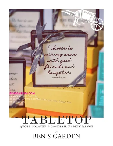 Ben's 庭院 F/W 2017 Tabletop 型材灯 ; Quote Coaster × Cocktail Napkins