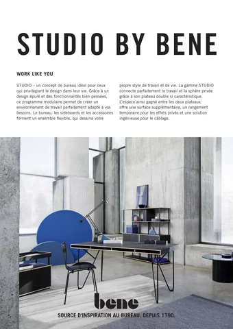 Bene Office 家具目录 · fiche-technique-bene-studio