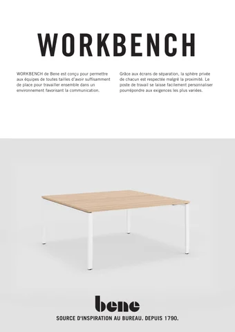 Bene Office 家具目录 · fiche-technique-bene-workbench