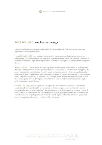 Boca do Lobo 家具目录 · Press Kit - - Italiano