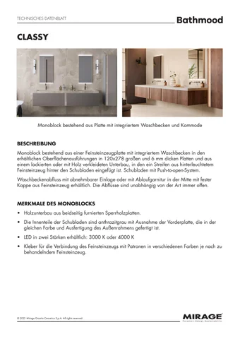 Schede Tecniche Bathmood - CLASSY - 德文