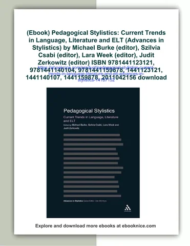 (ebook) pedagogical stylistics: current trends in language, literature and elt (advances in stylisti