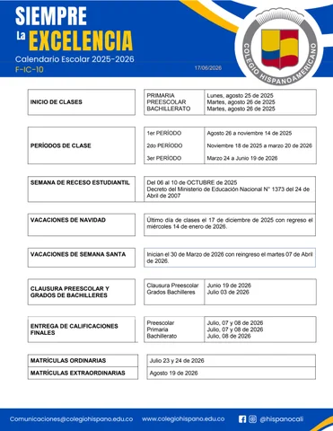 Calendario Escolar 2025 2026