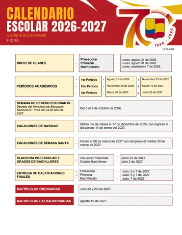 Calendario Escolar 2026 2027