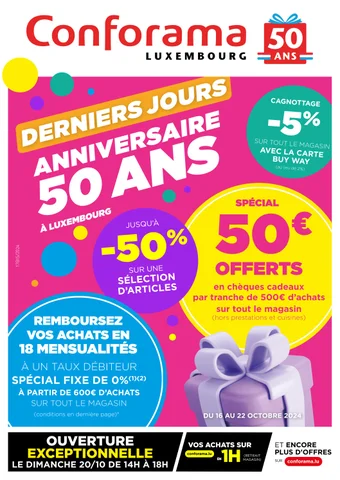 ANNIVERSAIRE 2 50 ANS - CONFORAMA LUXEMBOURG