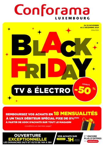 BLACK FRIDAY TV ET ELECTRO - CONFORAMA LUXEMBOURG