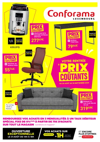 LA RENTRÉE À PRIX COÛTANTS - CONFORAMA LUXEMBOURG