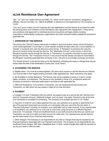 uLink User Agreement 261002/Publico