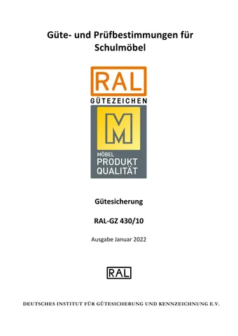 Güte- und Prüfbestimmungen für Schulmöbel