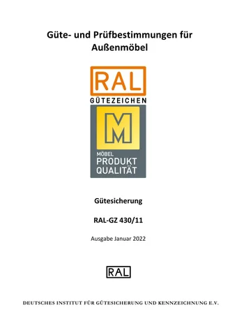 Güte- und Prüfbestimmungen für Außenmöbel