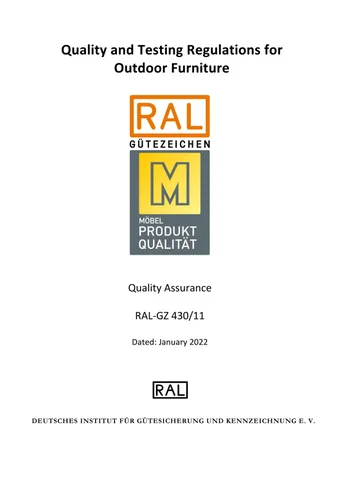 Quality and Testing Regulations for 户外 家具