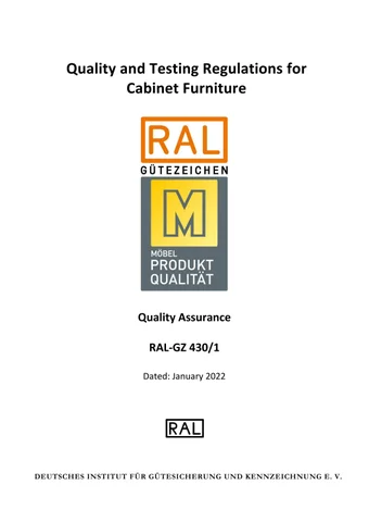Quality and testing regulations for 柜 家具