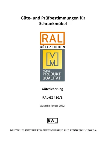 Güte- und Prüfbestimmungen für Schrankmöbel