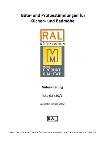 Güte- und Prüfbestimmungen für Küche- und Bademöbel