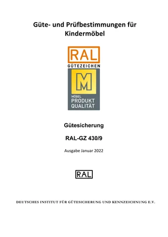 Güte- und Prüfbestimmungen für Kindermöbel