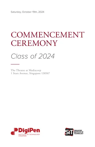DigiPen Institute of Technology Singapore - Commencement Ceremony Class of 2024