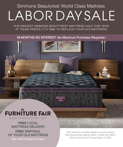 家具 Fair Labor Day Sale Featuring Beautyrest Mattresses 2025