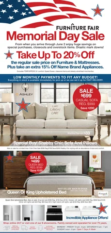 家具 Fair MEMORIAL DAY SALE