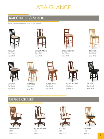 E & G Amish Furniture 2016 Berlin 椅 目录 / Dining Chairs /