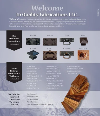 E & G Amish Furniture 家具目录 · 2022 Quality Fabrications - E&G Amish 家具