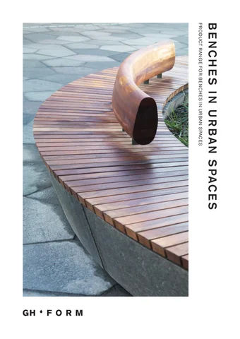 Benches in urban spaces