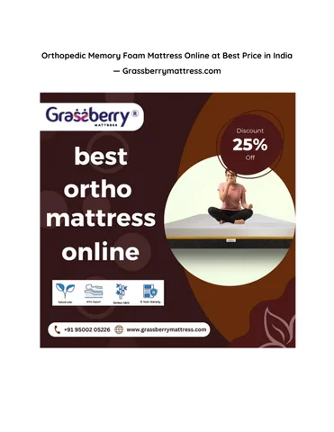 Orthopedic Memory Foam 床垫 在线版 at Best Price in India — Grassberrymattress.com