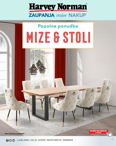 Harvey Norman | Slovenija 家具目录 · Popolna ponudba - mize × stoli
