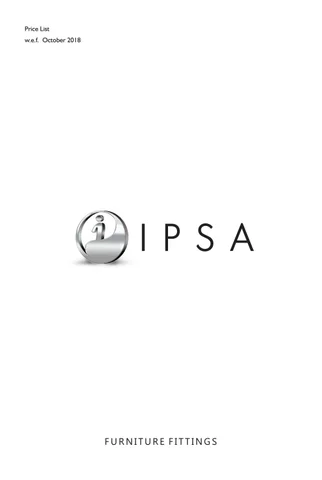 IPSA India Ipsa 家具 fittings 价格表 oct 2018