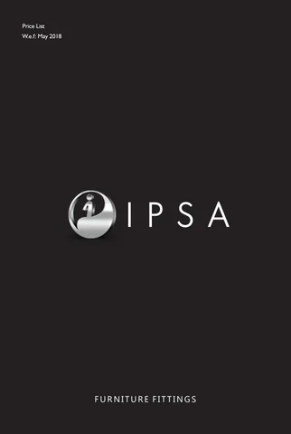 IPSA India IPSA 价格表 家具 Fittings 2018