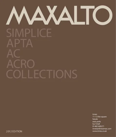 Innes 家具目录 · Maxalto 2012