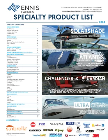 Specialty Product Listing 2024