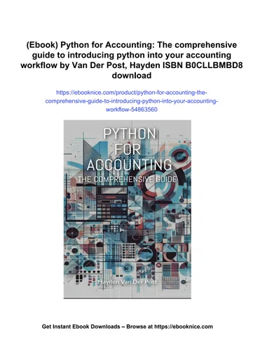(ebook) python for accounting: the comprehensive 指南 to introducing python into your accounting wo