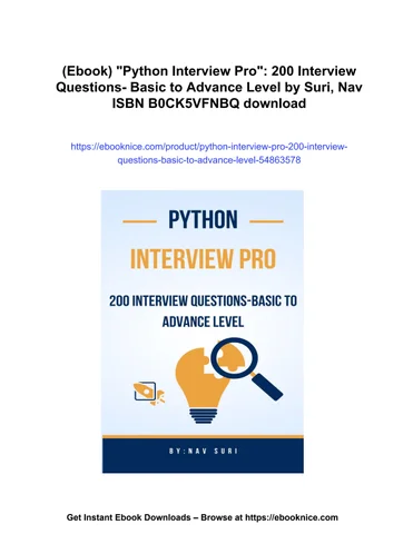 suri, nav isbn b0 灯饰目录 · (ebook) "python interview pro": 200 interview questions- basic to advance level by