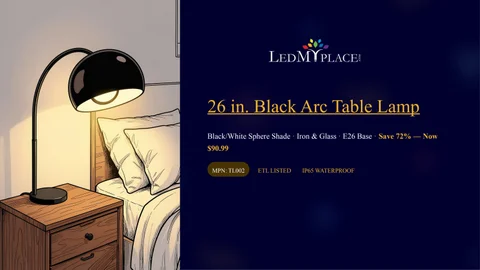 Led My Place 家具目录 · 26-in-Black-Arc- 桌 - 灯