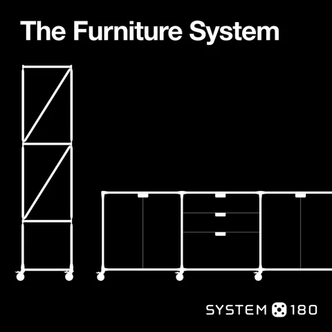 System 180 het modulaire meubelsysteem met klassiek 英文 industrieel design