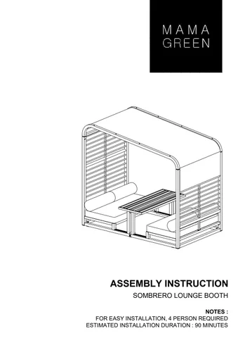 ASSEMBLY INSTRUCTION SOMBRERO LOUNGE BOOTH
