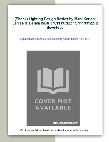 mark karlen; james r. benya isbn 9781119312277, 1119312272 - Downl 灯饰目录 · (ebook) 灯饰 design basics by