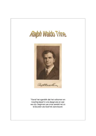 Ralph WaldoTrine- GEESTELIJKE HOUDING