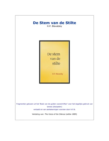 Theosofie-STEM van 德文 STILTE