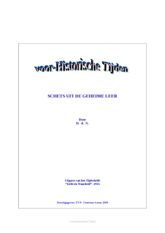 THEOSOFIE- Voor-Historsiche Tijden-uit 1915 Schets uit 德文 Geheime Leer