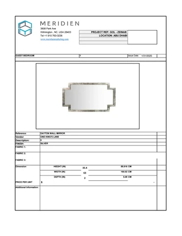 GOL - SPEC SHEETS - ABU DHABI 工程