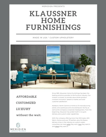 Meridien Marketing 家具目录 · Klaussner Quick-Upholstery 指南