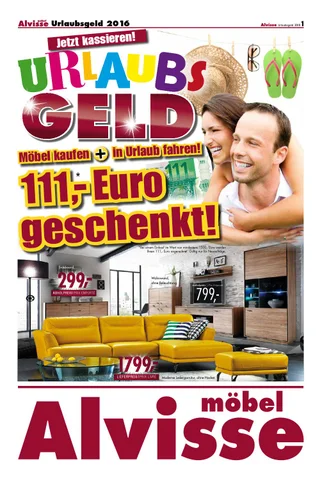 家具 Alvisse Urlaubsgeld 2016 Prospekt