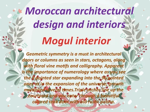 Moroccan 建筑 design and interiors