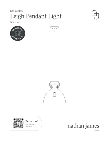 nathanjameshome 灯饰目录 · Leigh 吊灯 Instruction Sheet